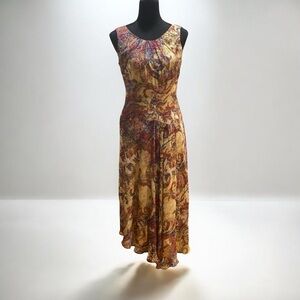 Kasper Boho Asymmetric Midi Drop-Waist Size 6 EUC